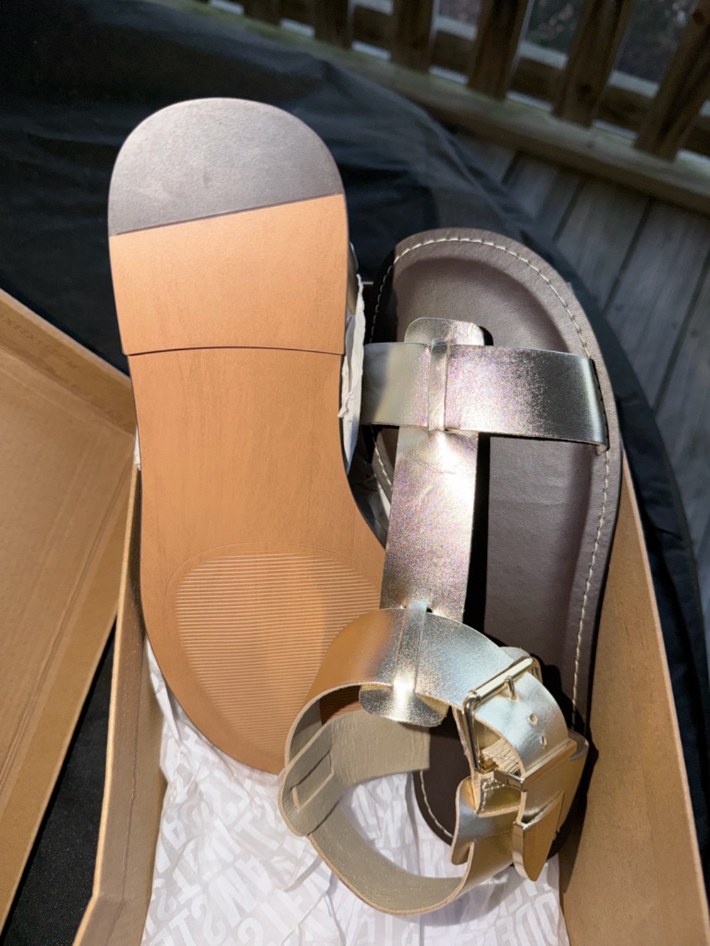 Steve Madden Gold Leather Shoes — Brazinn
